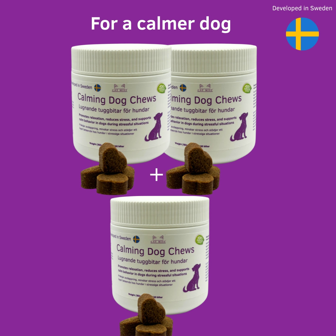 2x Lugnande tuggbitar för hund 1x gratis Lugnande tuggbitar